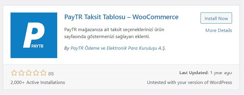 PAYTR Taksitli Ödeme Eklentisi