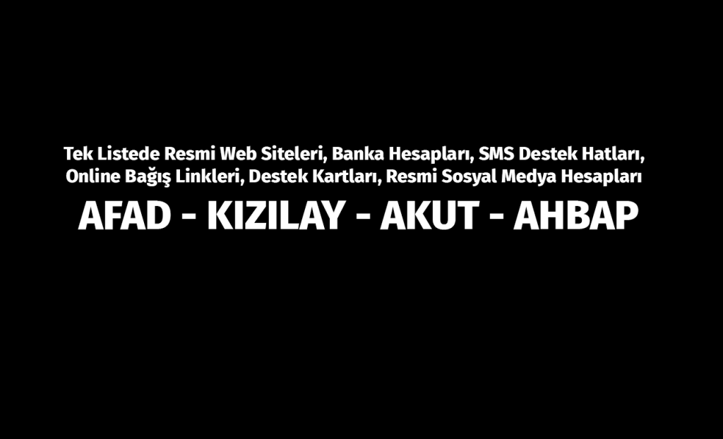 Deprem Bölgesi ve Depremzedeler için Yardım Edebileceğiniz Kuruluşlar